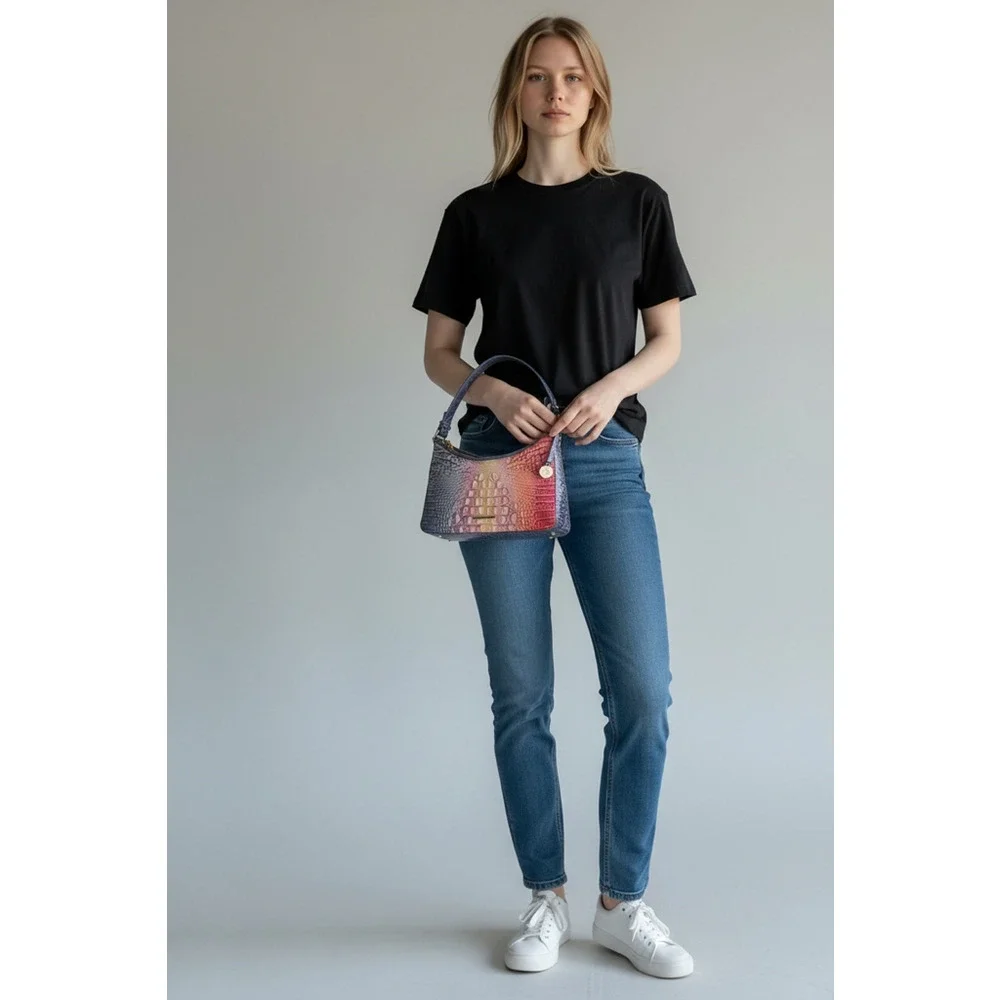 Brahmin multicolor Croc Embossed Shoulder bag - Picture 2 of 8